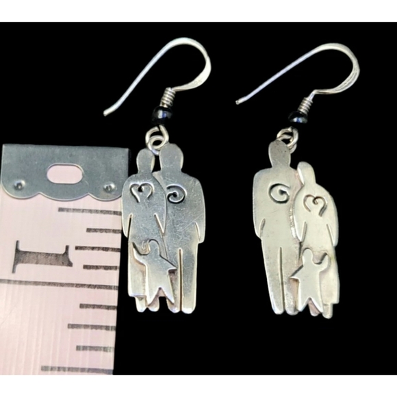Sterling Silver Couple With Child Earrings By Far Fetched - Picture 4 of 6